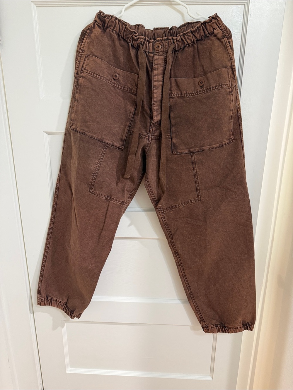 Free People Brown Utility Drawstring Cargo Pants